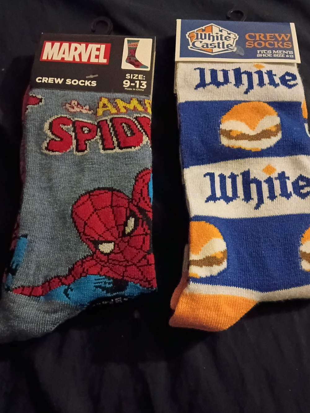 Marvel Spider-Man and White Castle Crew Sock Bundle